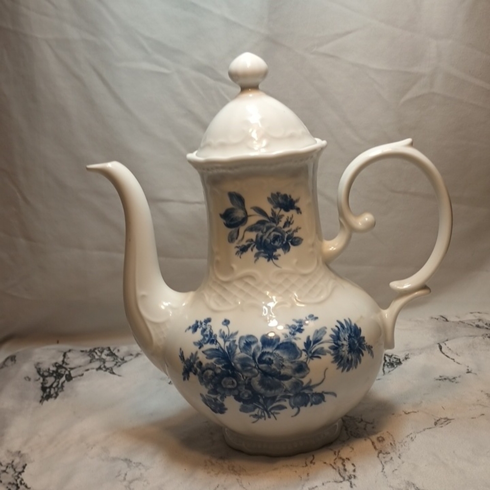 Vintage Blue and White Teapot West Germany